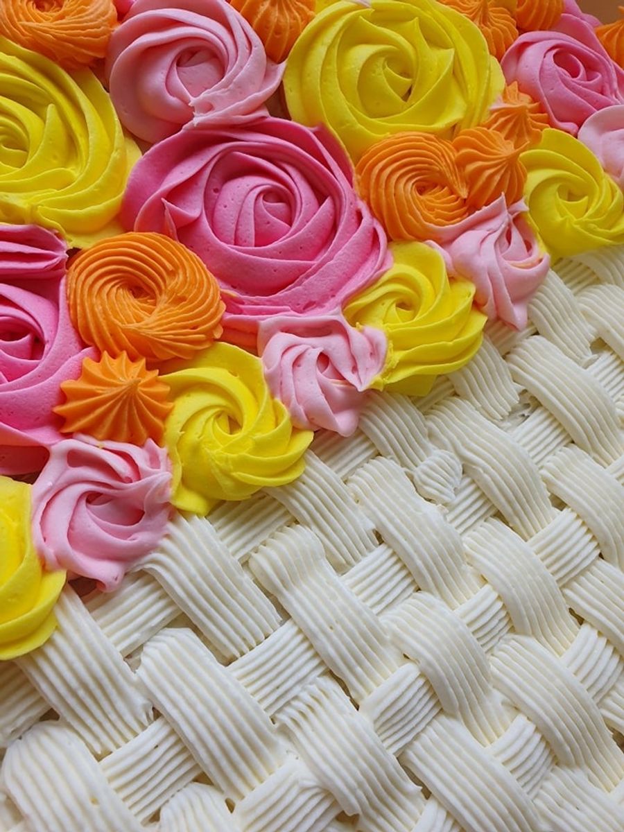 Rosepyntet gulrotkake, langpanne